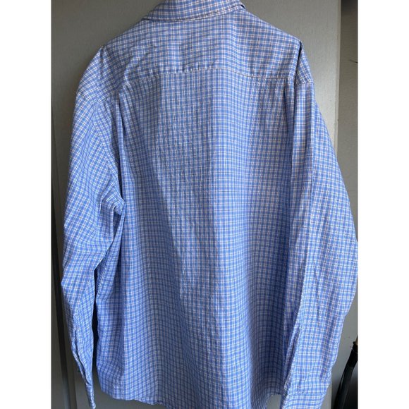 Nautica Button Front Blue Check Shirt Mens Size 34/35 - Picture 2 of 7